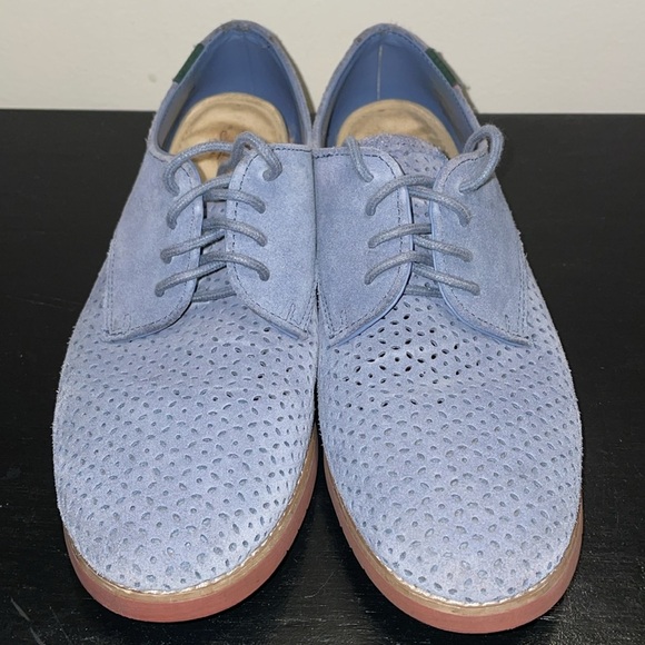Anthropologie G.H.Bass & Co Ellis Light Blue Perforated Suede Oxford Loafer US 9 - Picture 5 of 13